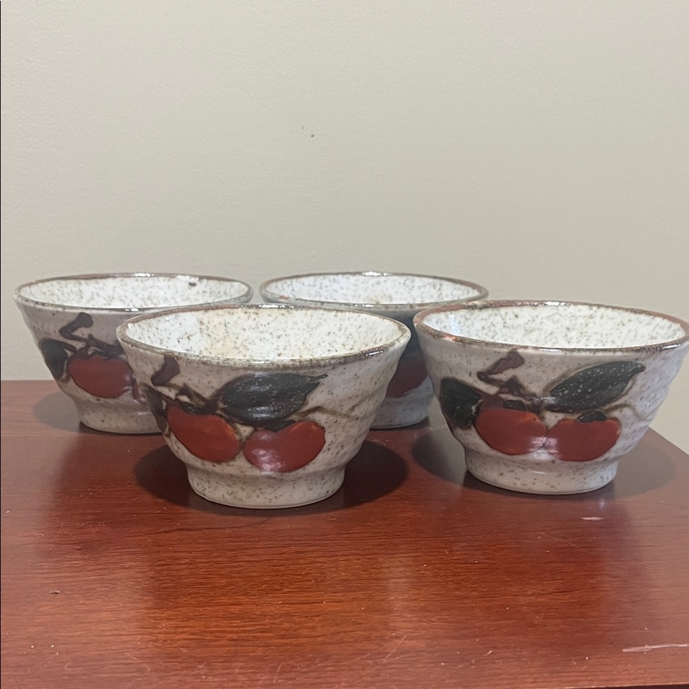 Otagiri Ceramic Bowls with Red Apple Design